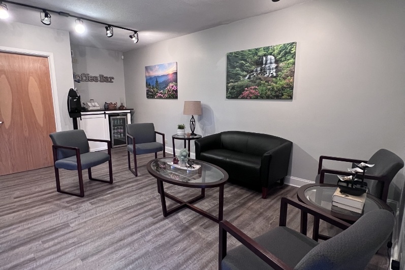 Waiting room of Asheville orthopedics office
