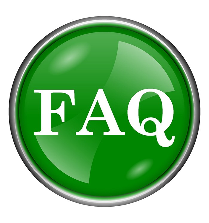 green FAQ button