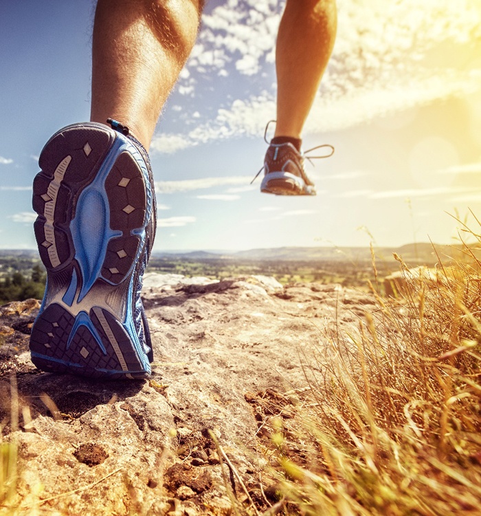 close-up of a runner’s feet 