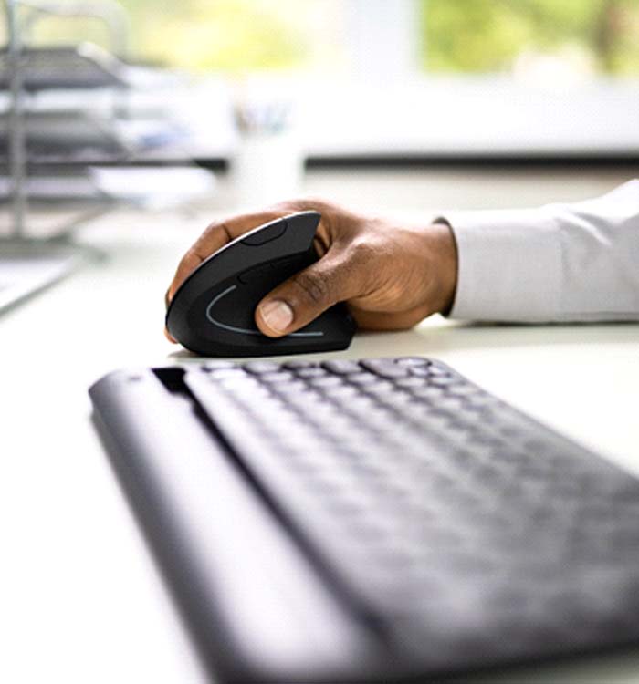 man using computer mouse